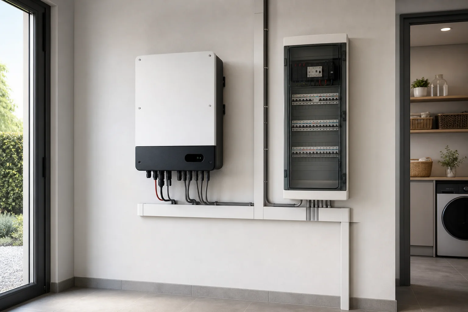 Onduleur solaire et protections électriques dans un local résidentiel